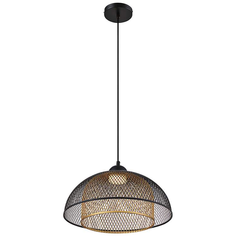 Image 2 Eurofase Kenmore 16 inch Wide Black and Gold Dome Modern LED Pendant Light