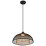 Eurofase Kenmore 16" Wide Black and Gold Dome Modern LED Pendant Light