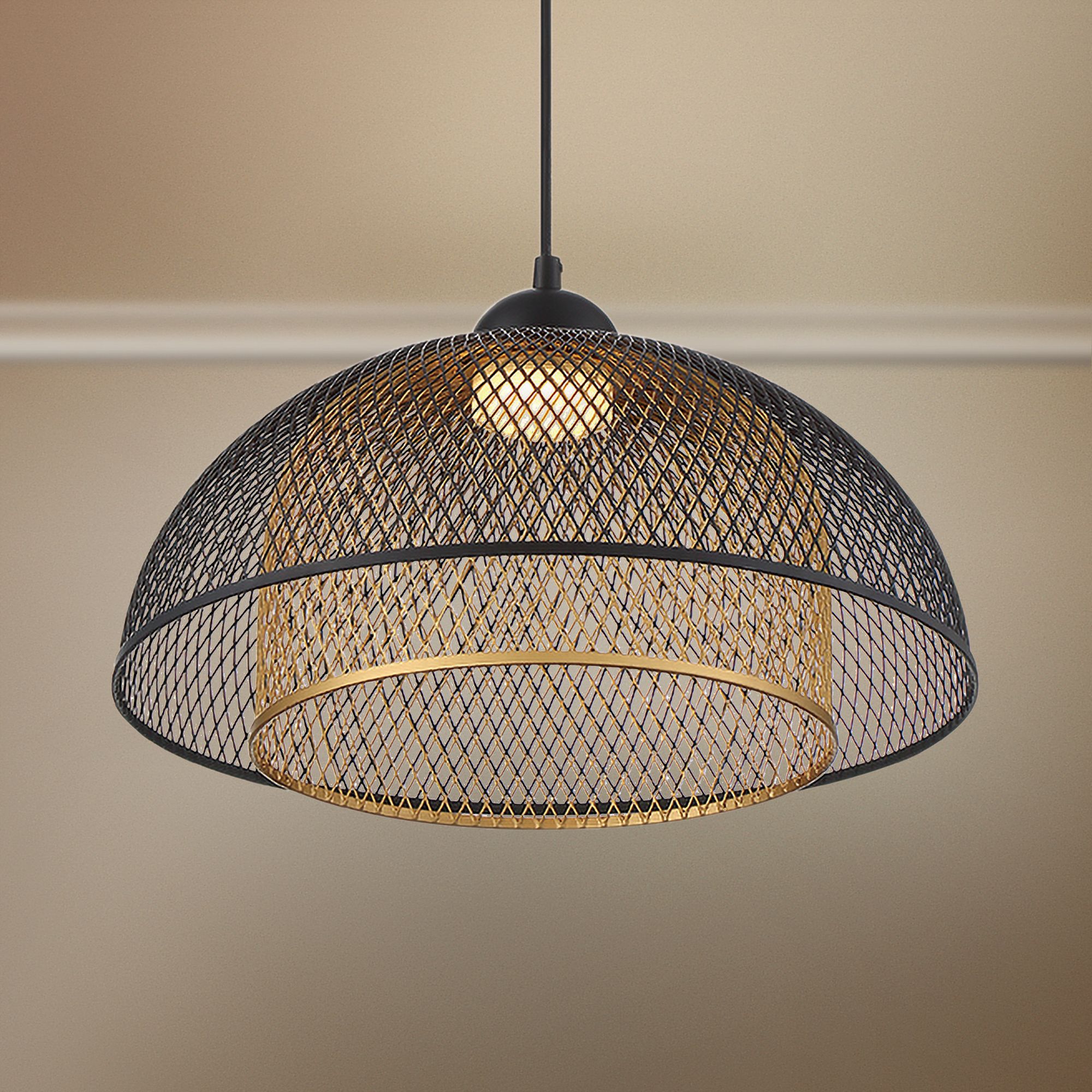 large black gold pendant light