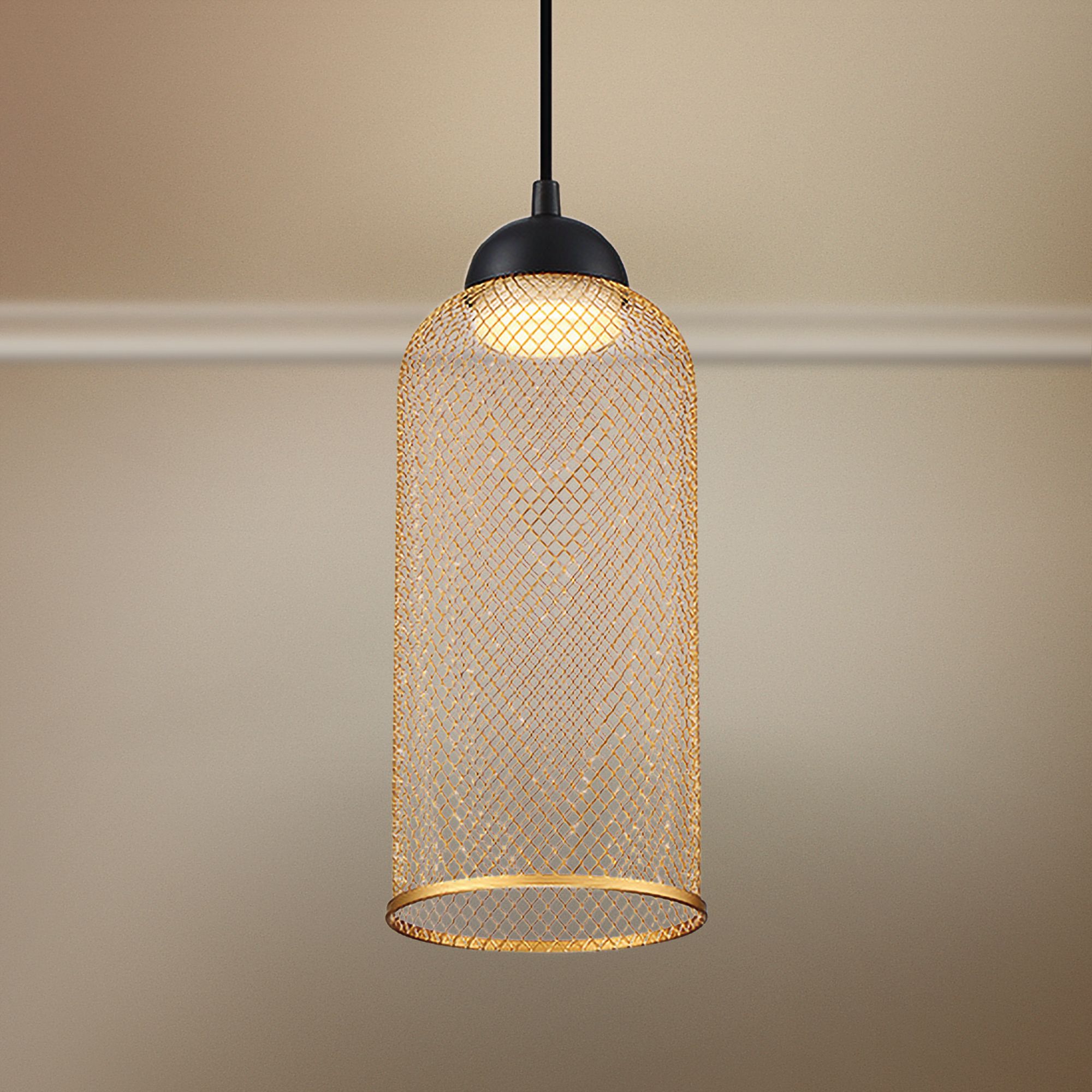 gold mesh pendant light