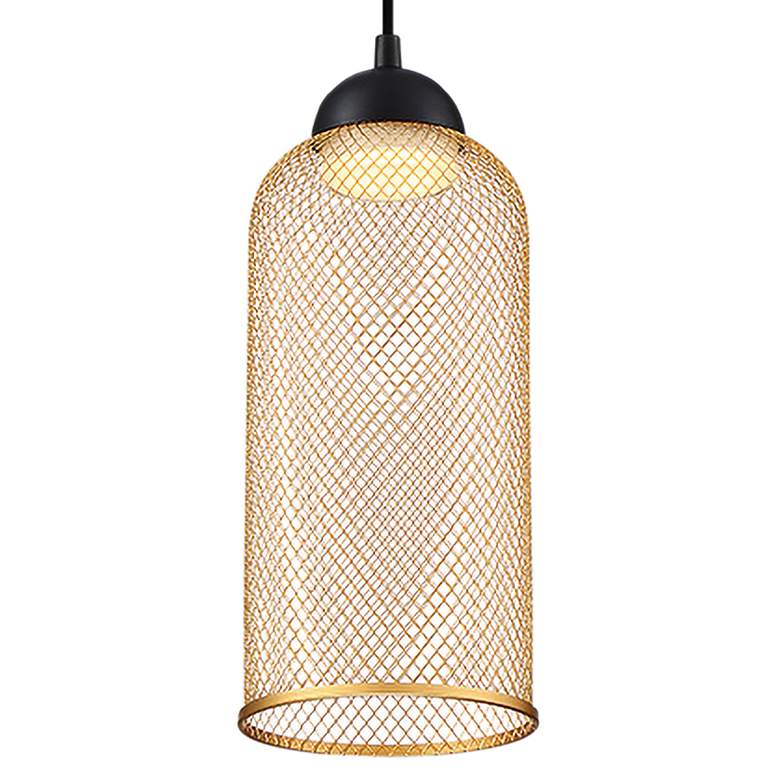 Image 3 Eurofase Kenmore 5 3/4"W Gold Mesh LED Mini Pendant Light more views