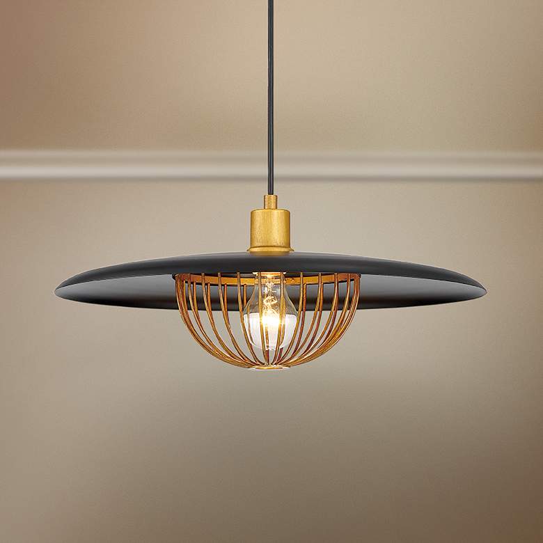 Image 1 Eurofase Landigo 17 3/4" Wide Black Shade Pendant Light