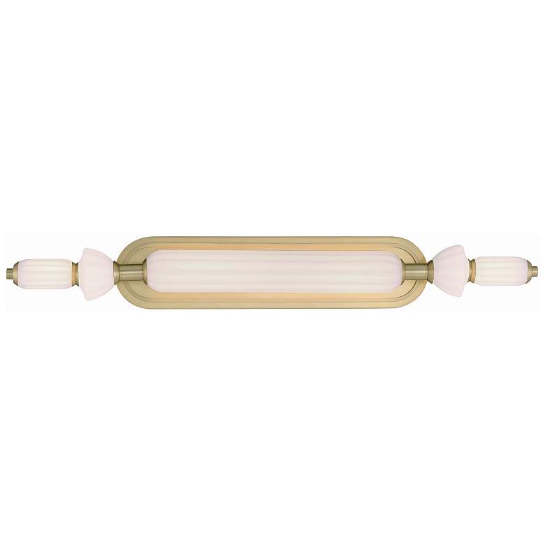 Image 2 Eurofase Lansdowne 31 inch LED Vanity Bath Light, Gold w/ Opal Glass
