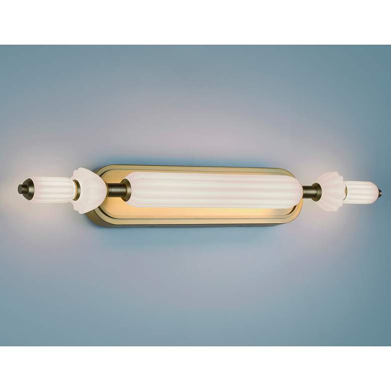 Image 1 Eurofase Lansdowne 31 inch LED Vanity Bath Light, Gold w/ Opal Glass