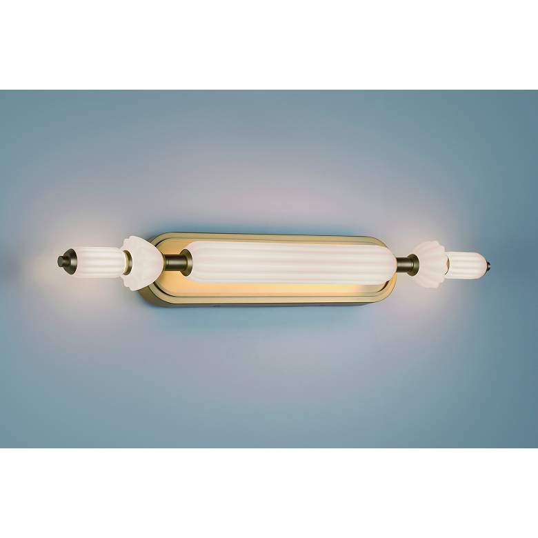 Image 3 Eurofase Lansdowne 31 inch LED Vanity Bath Light, Gold w/ Opal Glass more views