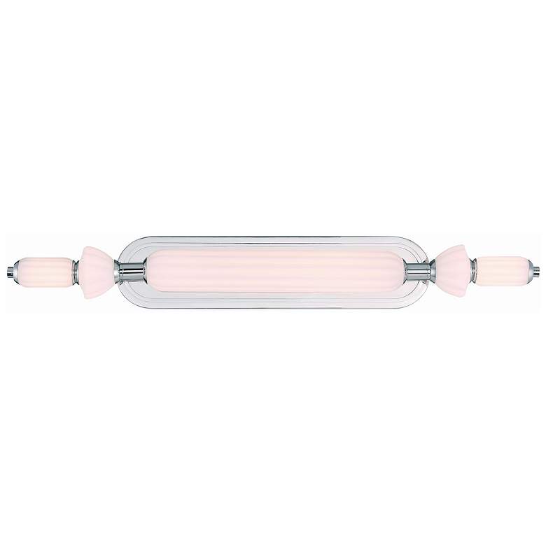 Image 1 Eurofase Lansdowne 31 inch LED Vanity Bath Light, Nickel w/ Opal Glass