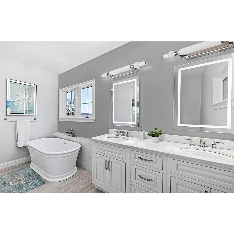 Image 2 Eurofase Lansdowne 31 inch LED Vanity Bath Light, Nickel w/ Opal Glass more views