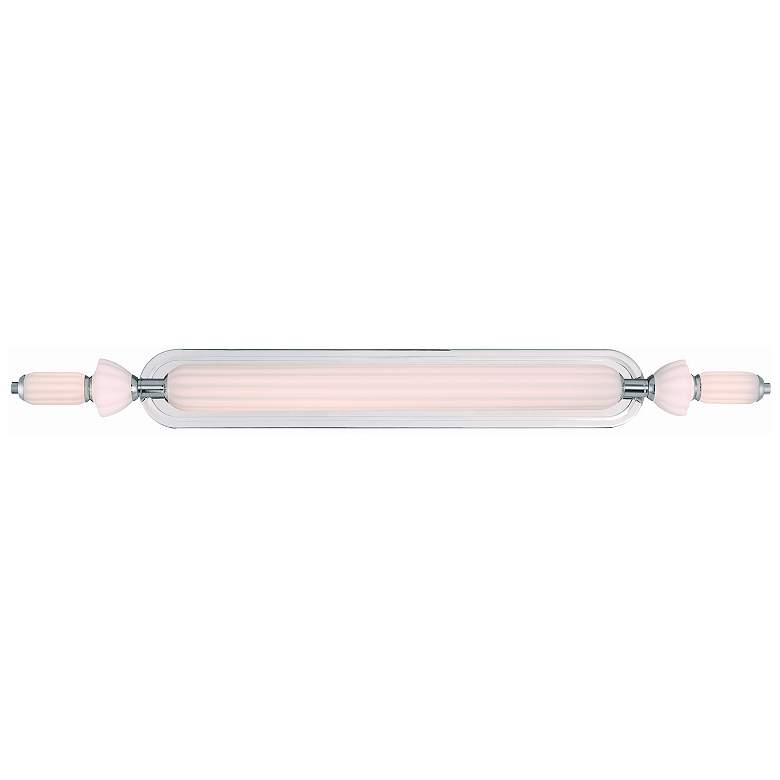 Image 1 Eurofase Lansdowne 39 inch LED Vanity Bath Light, Nickel w/ Opal Glass