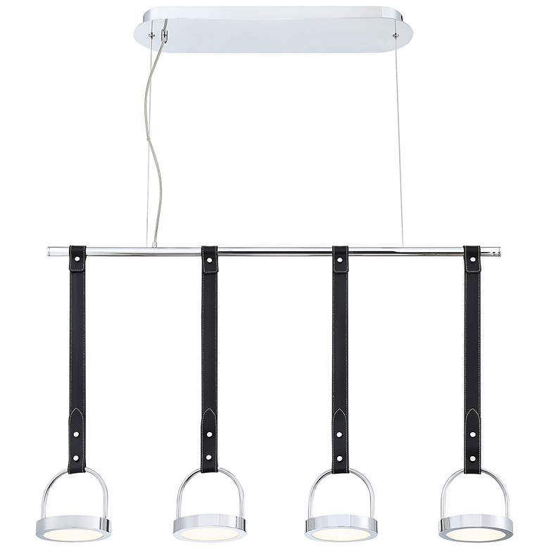 Image 2 Eurofase Lappin 39"W Chrome LED Kitchen Island Light Pendant