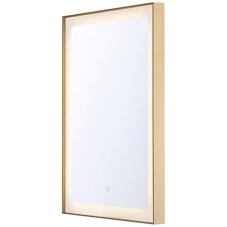 Image 2 Eurofase Lenora Gold 22 inch x 30 inch Rectangular LED Light Wall Mirror more views