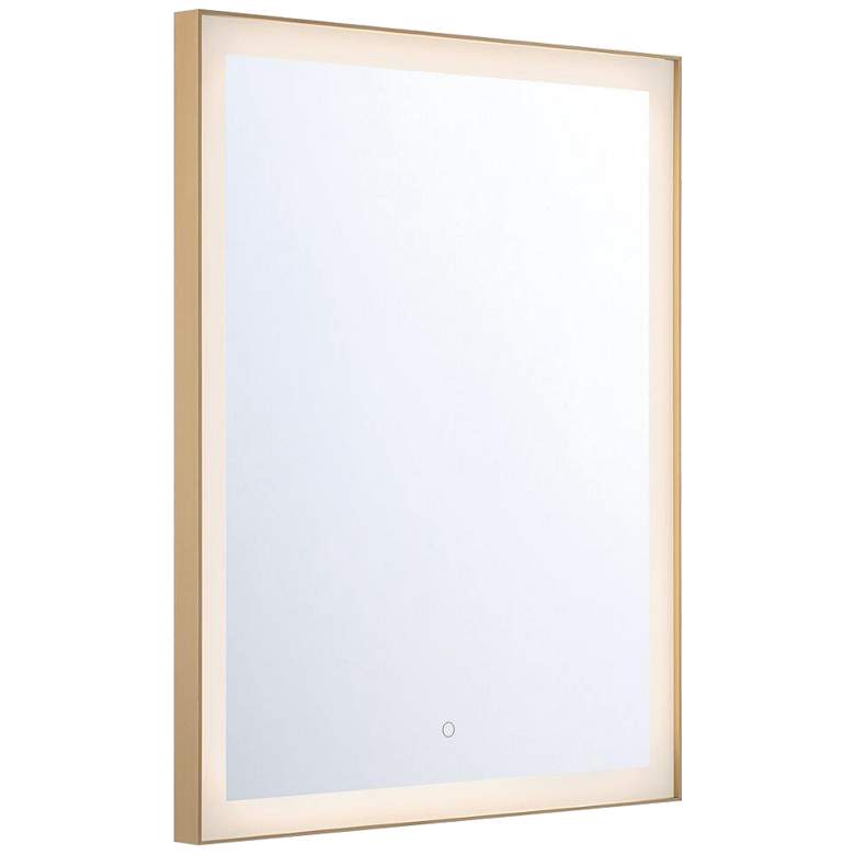 Image 1 Eurofase Lenora Gold 28 inch x 36 inch Rectangular LED Light Wall Mirror