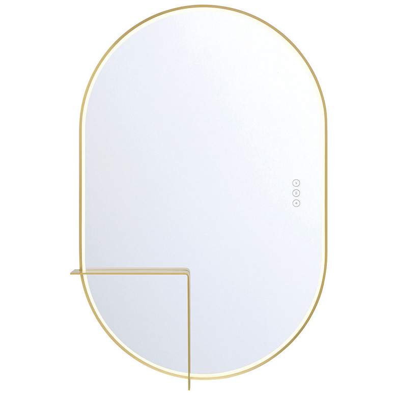 Image 1 Eurofase Linden 24 in. x 36 in. LED Light Oval Wall Mirror, Gold