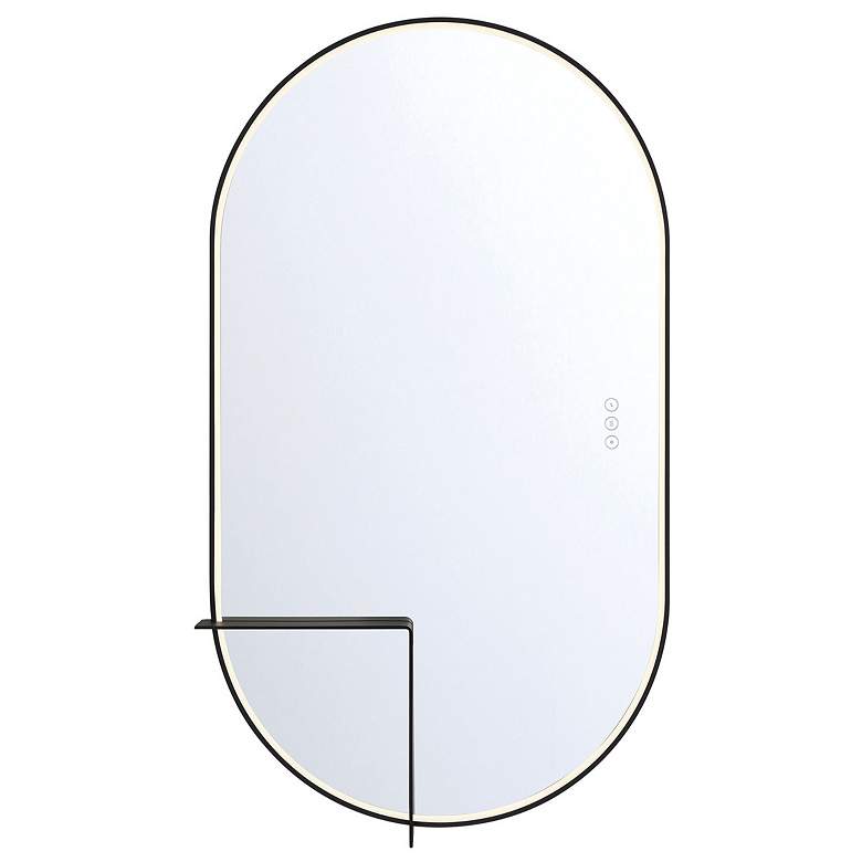 Image 1 Eurofase Linden 24 in. x 42 in. LED Light Oval Wall Mirror, Black