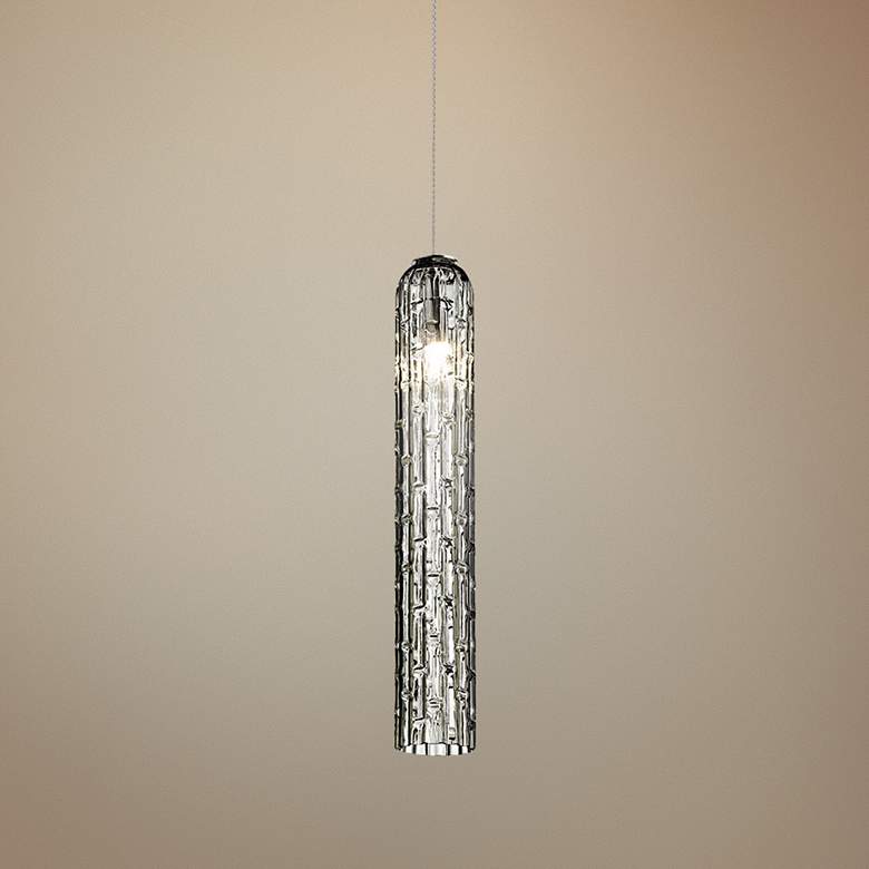 Image 1 Eurofase Loop 2 3/4"W Chrome and Smoke Glass Mini Pendant