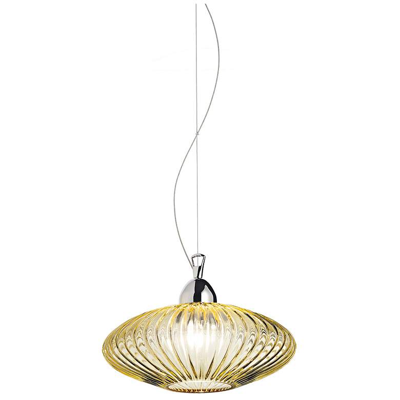 Image 1 Eurofase Lorella 5 In. x 12 In. Pendant in Chrome/Amber