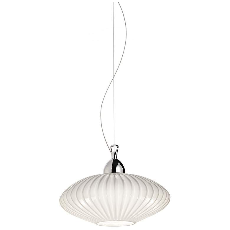 Image 1 Eurofase Lorella 5 In. x 12 In. Pendant in Chrome/White