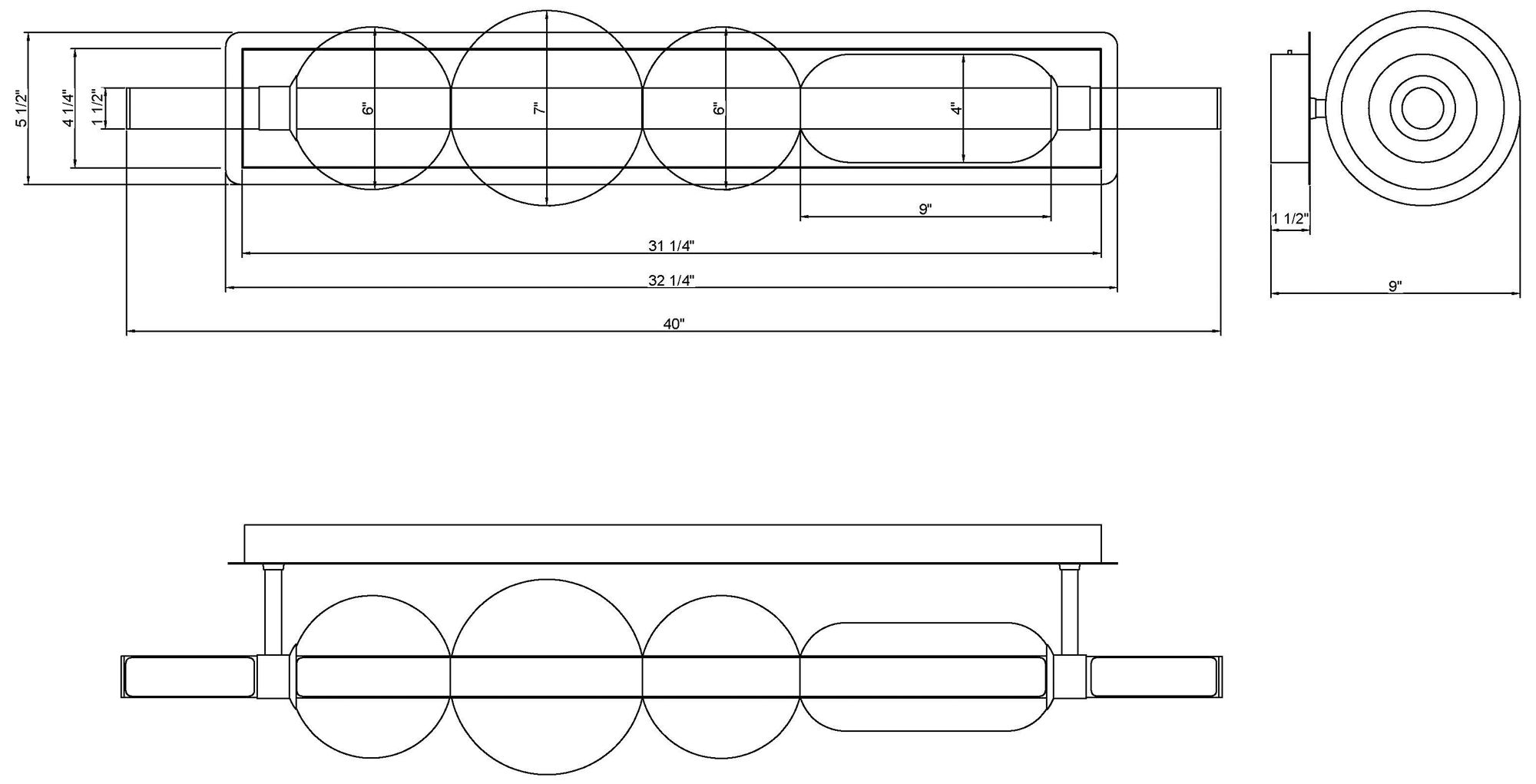 Image 6 Eurofase Lucent 40" Integrated LED Vanity Light in Matte Black more views