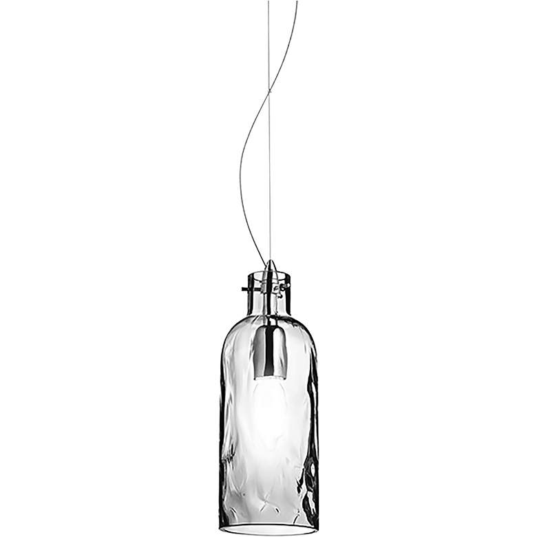 Image 1 Eurofase Lunga 4 inch Wide Chrome and Smoke Glass Mini Pendant