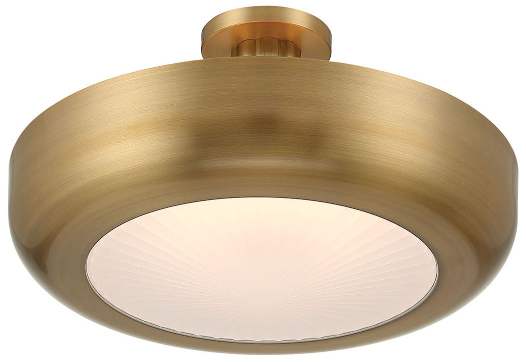 Image 2 Eurofase Macey 22" Integrated LED Semi-Flush Mount in Antique Brass more views
