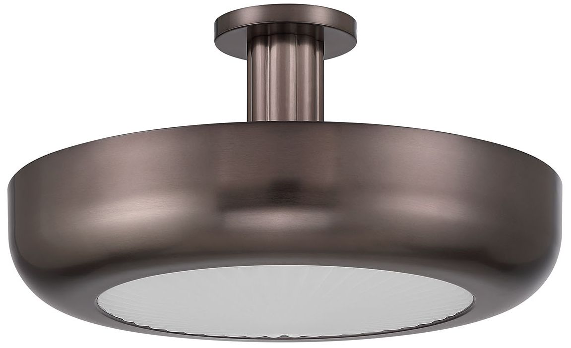 Image 2 Eurofase Macey 22" Integrated LED Semi-Flush Mount in Harlow Bronze more views