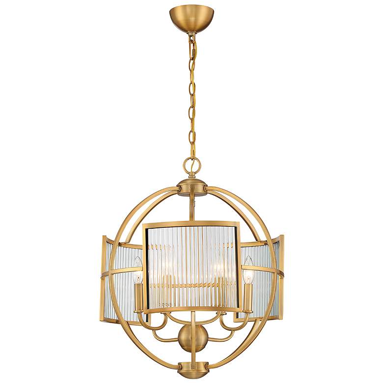 Image 1 Eurofase Manilow 23 In. x 19 In. 6 Light Chandelier in Brass