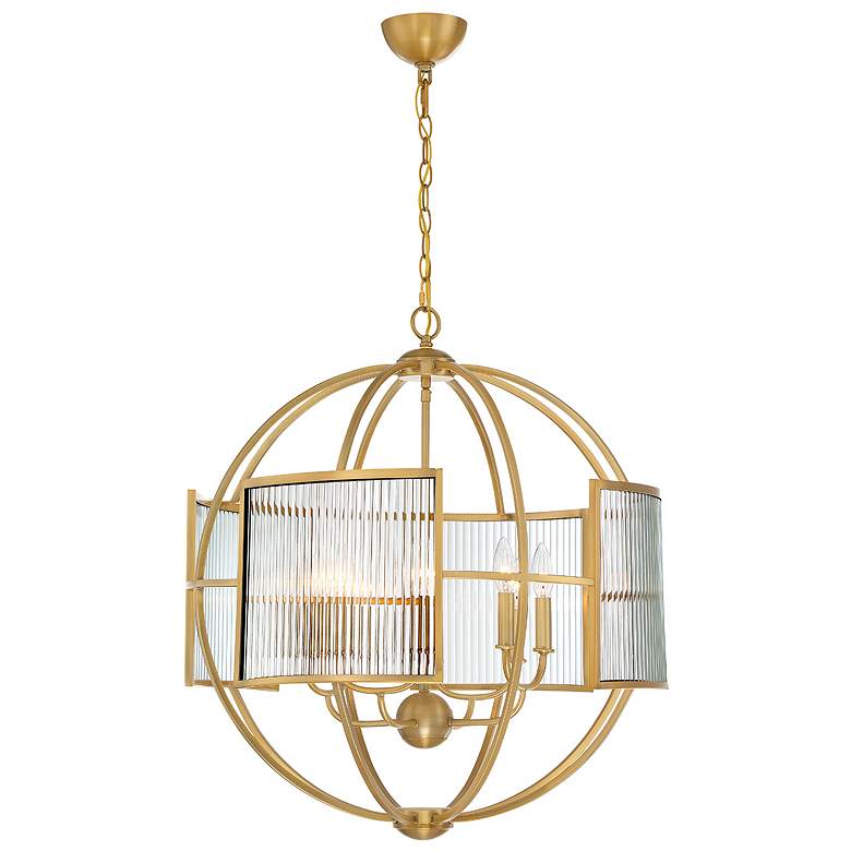Image 1 Eurofase Manilow 29 In. x 25.50 In. 7 Light Chandelier in Brass