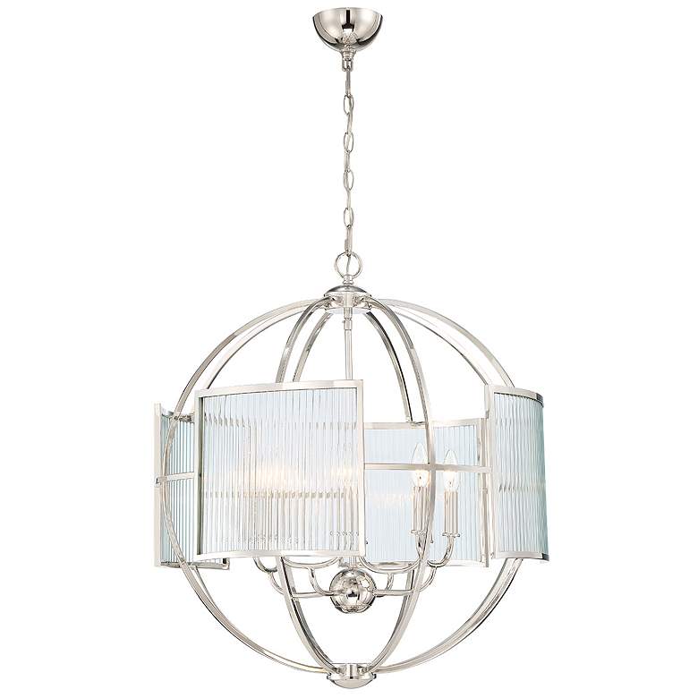 Image 1 Eurofase Manilow 29 In. x 25.50 In. 7 Light Chandelier in Polished Nickel