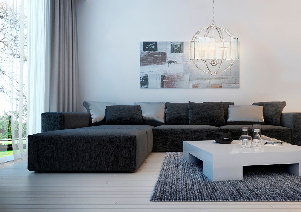 Image 2 Eurofase Manilow 29 In. x 25.50 In. 7 Light Chandelier in Polished Nickel more views