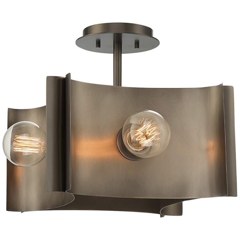 Image 2 Eurofase Metallo 17" Wide Vintage Nickel 4-Light Ceiling Light