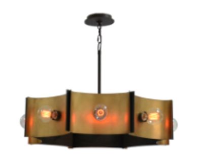 Image 2 Eurofase Metallo 19.25 In. x 30 In. 8 Light Chandelier in Bronze more views