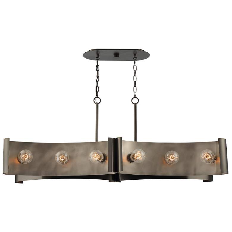 Image 4 Eurofase Metallo 48"W Vintage Nickel 12-Light Island Pendant more views