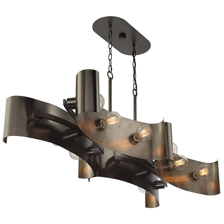 Image 5 Eurofase Metallo 48"W Vintage Nickel 12-Light Island Pendant more views