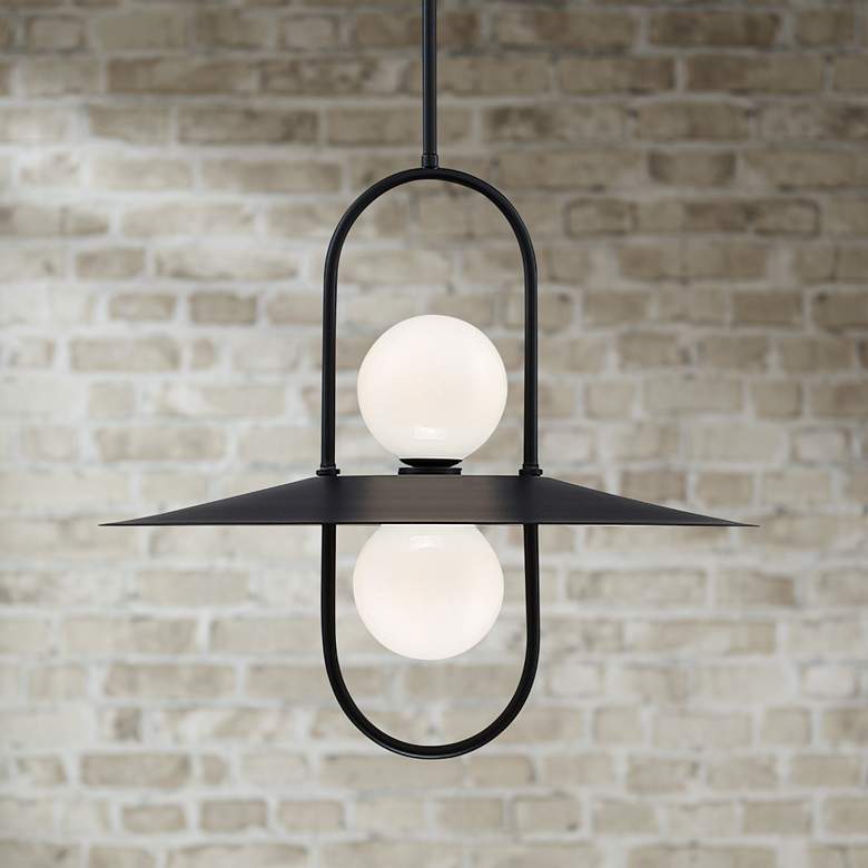 Image 1 Eurofase Millbrook 20 inch Wide Black 2-Light LED Pendant Light