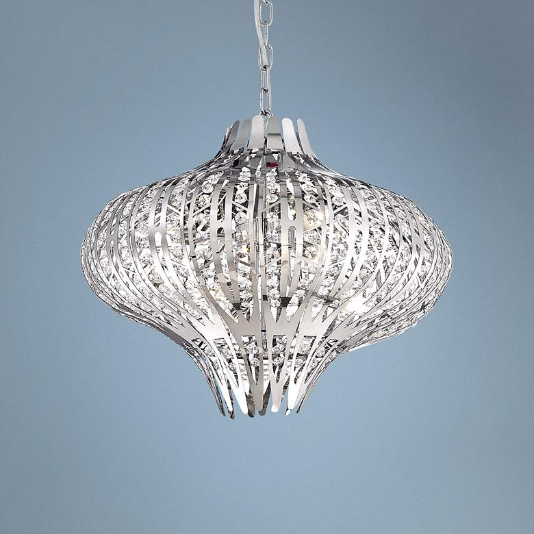 Image 1 Eurofase Monica 19 1/2" Wide 6-Light Chrome Chandelier