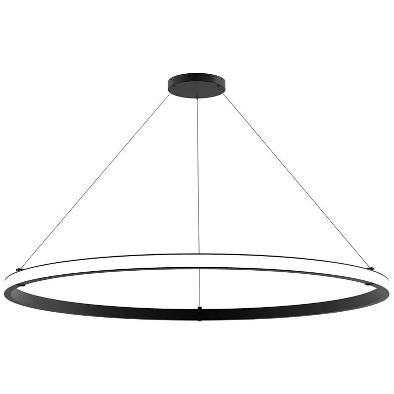 Image 1 Eurofase Mucci 60" Pendant in Black LED on outside of ring