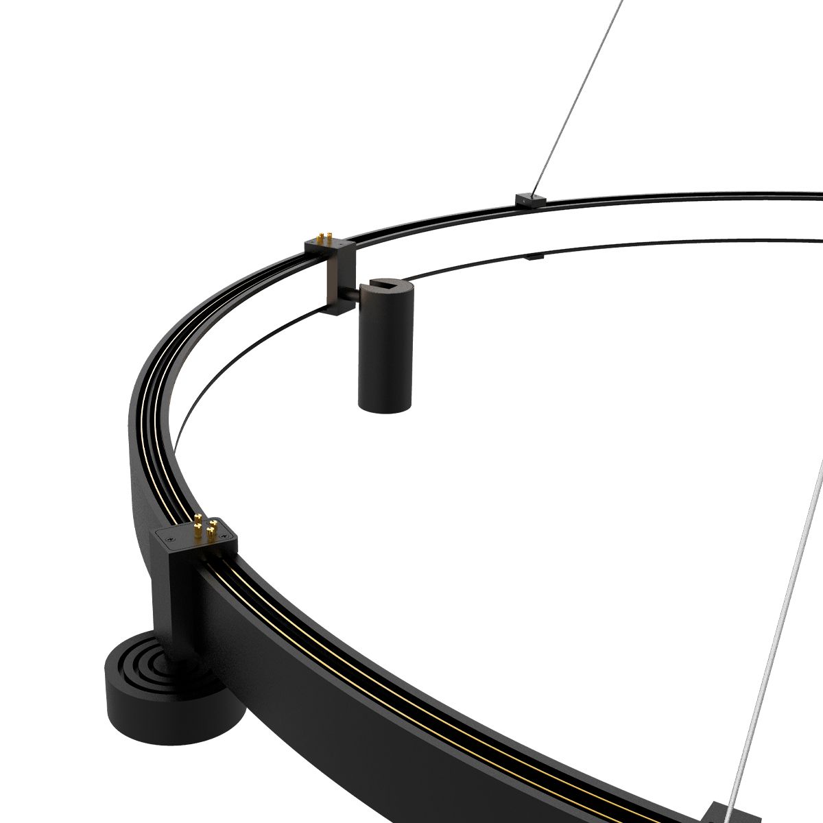 Image 3 Eurofase Mucci 60" Pendant in Black LED on outside of ring more views