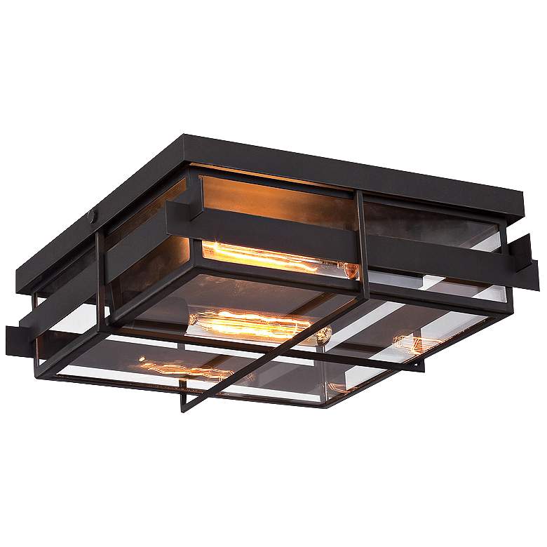 Image 2 Eurofase Muller 14" Square Bronze Outdoor Ceiling Light