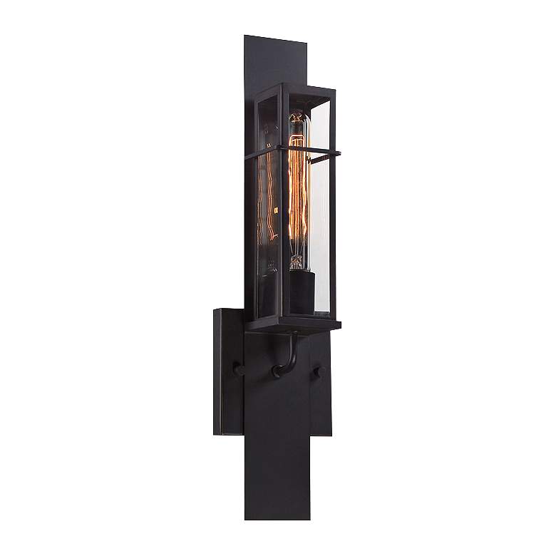 Image 2 Eurofase Muller 19"H Bronze Ripple Glass Outdoor Wall Light