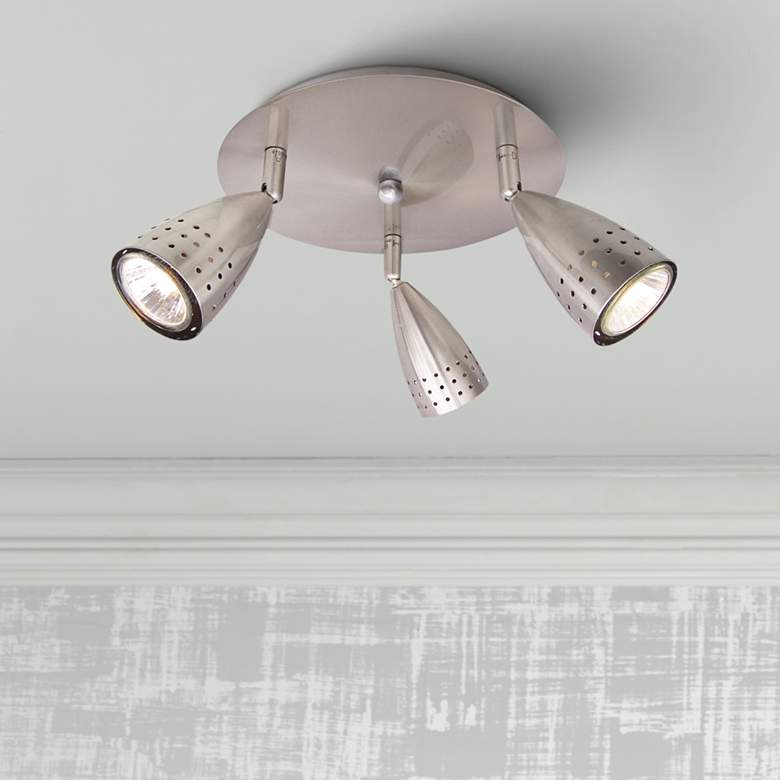 Image 1 Eurofase Mya 9 1/2" Wide 3-Light Satin Nickel Track Fixture