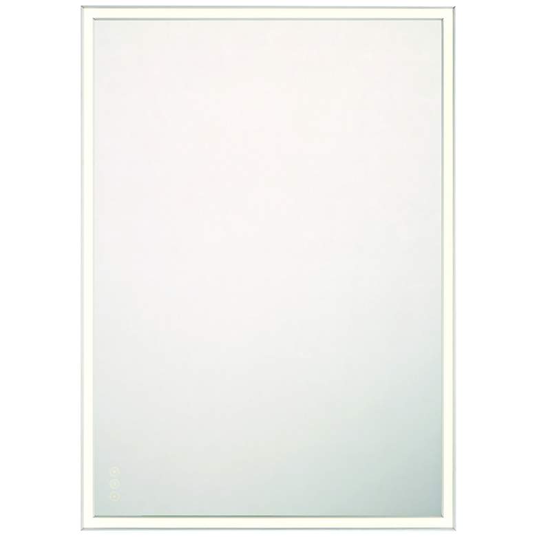Image 1 Eurofase Nixon Anodized Silver 30" x 42" Lighted Wall Mirror