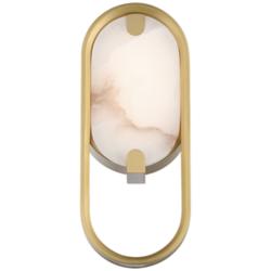 Eurofase Noga 11 inch LED Wall Sconce, Gold and Alabaster