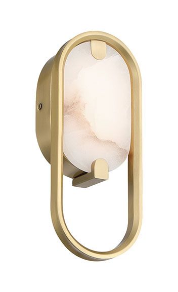 Image 3 Eurofase Noga 11 inch LED Wall Sconce, Gold and Alabaster more views