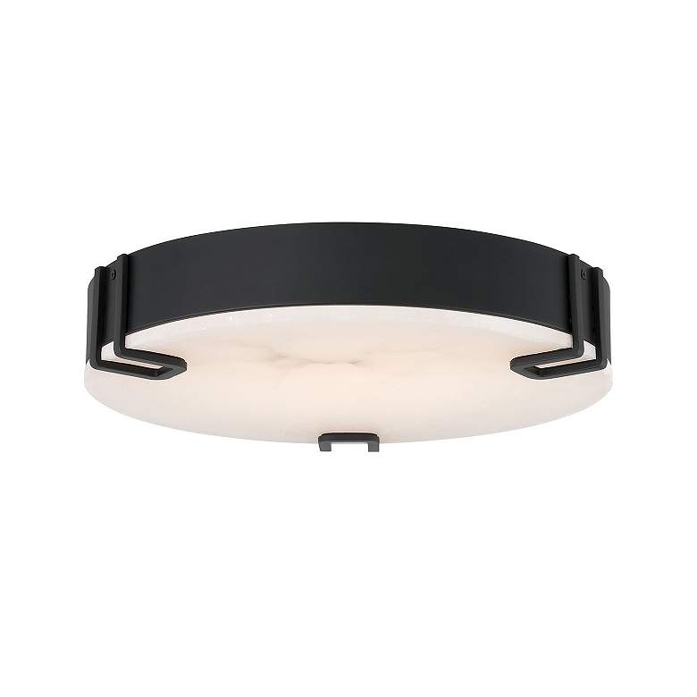 Image 2 Eurofase Noga 16 Inch Flush Mount Ceiling Light, Black / Alabaster more views