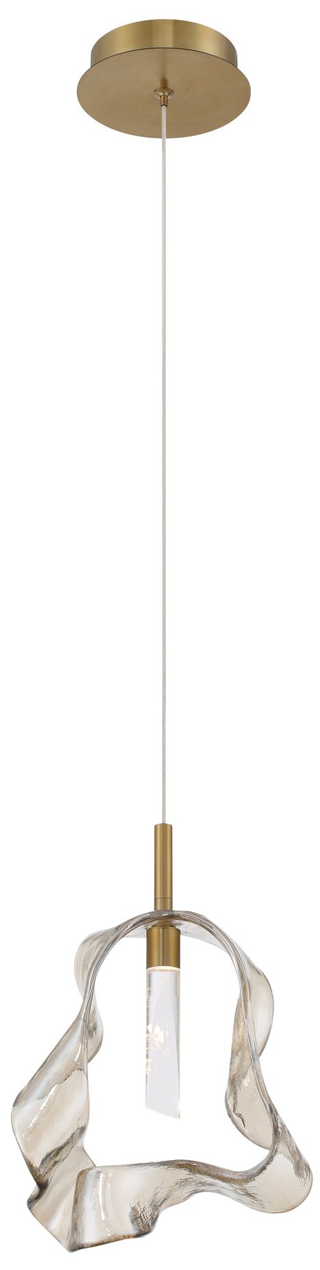 Image 2 Eurofase Norah 13" Modern LED Pendant in Gold with Amber Glass more views
