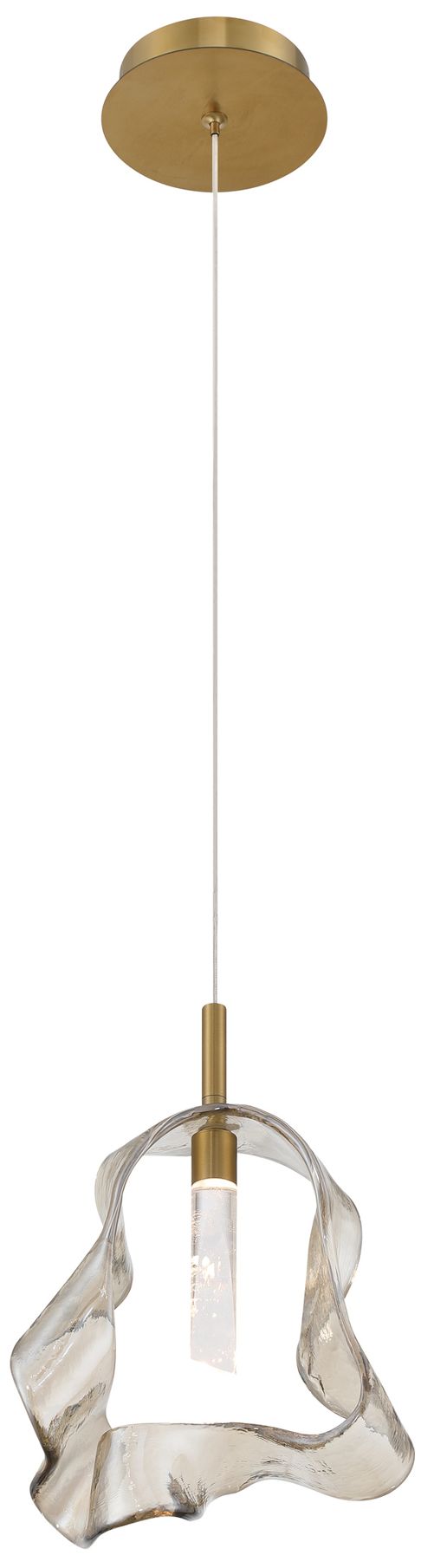 Image 3 Eurofase Norah 13" Modern LED Pendant in Gold with Amber Glass more views