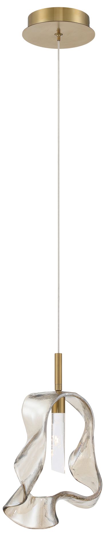 Image 4 Eurofase Norah 13" Modern LED Pendant in Gold with Amber Glass more views