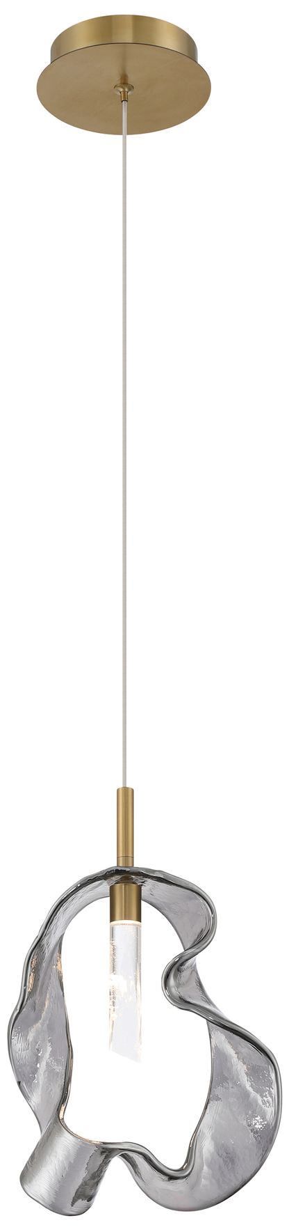 Image 2 Eurofase Norah 13" Modern LED Pendant in Gold with Smoked Glass more views