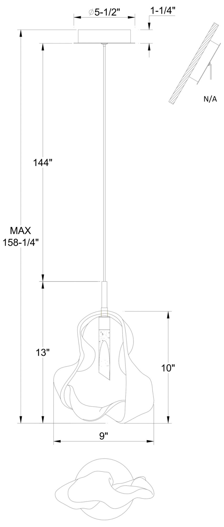 Eurofase Norah 13" Modern LED Pendant in Gold with Smoked Glass