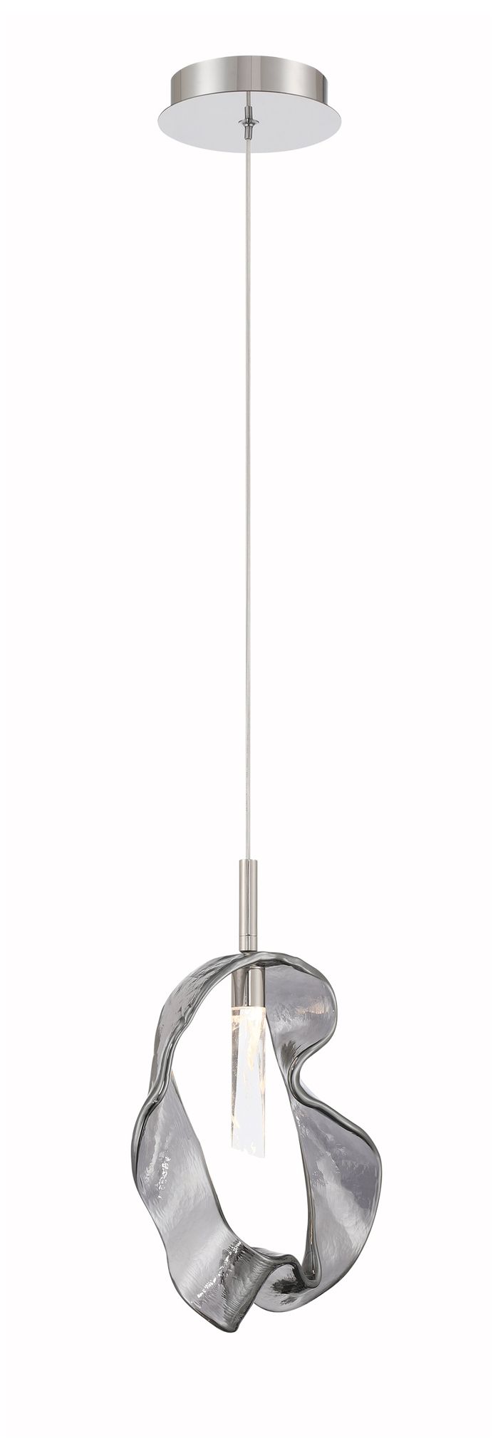 Image 4 Eurofase Norah 13" Modern LED Pendant in Polished Nickel w/ Smoked Glass more views