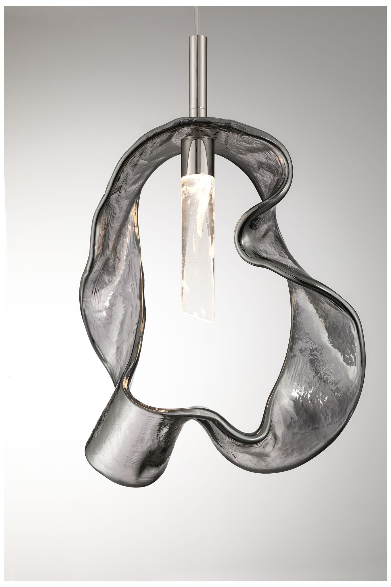 Image 5 Eurofase Norah 13" Modern LED Pendant in Polished Nickel w/ Smoked Glass more views